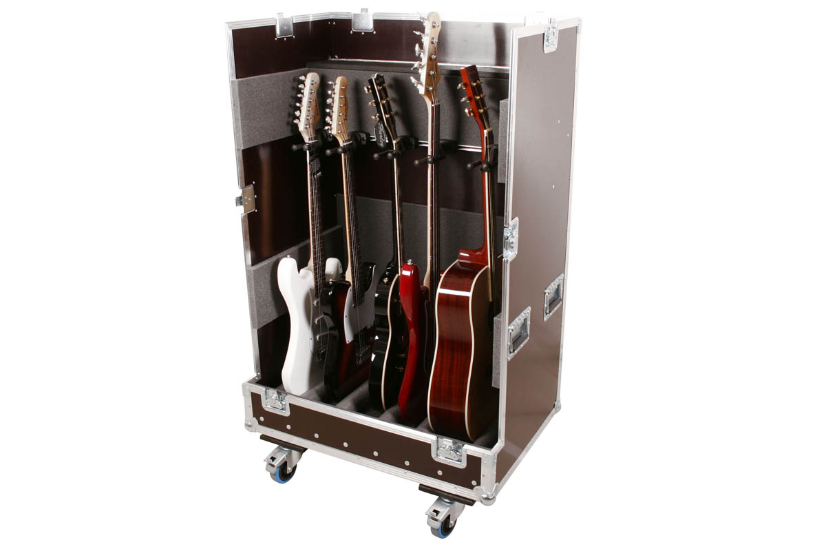 Gitarrenständer Guitar Tour Case auf Rollen für 5 Gitarren