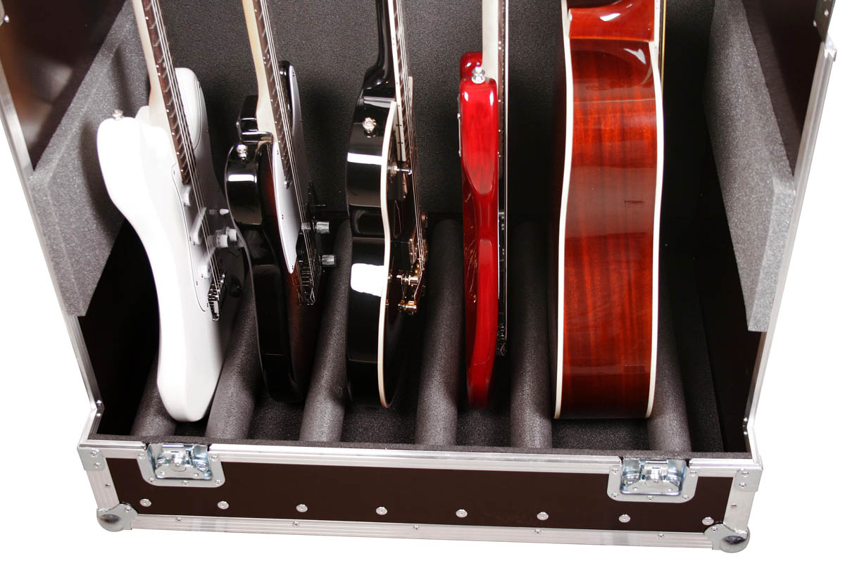 Gitarrenständer Guitar Tour Case auf Rollen für 5 Gitarren