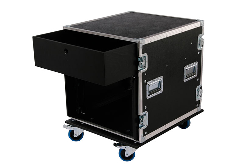 9HE Profi Shockmount IT Rack auf Rollen + Kasten – Bild 5