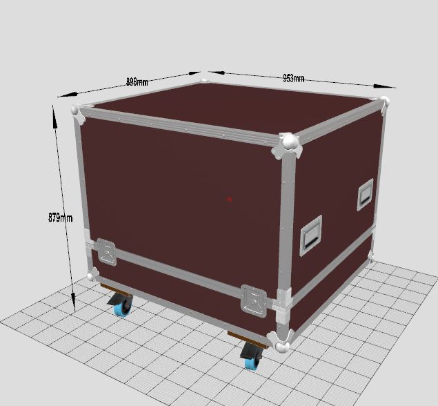 Haubencase 900x800x700mm BxTxH mit Rollen – Bild 6