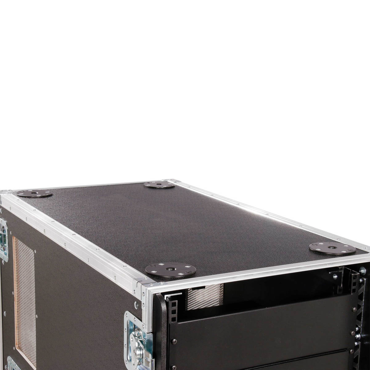 Robustes Rack Case von L.T. Cases mit Stapelfüßen und professioneller Flightcase-Konstruktion
