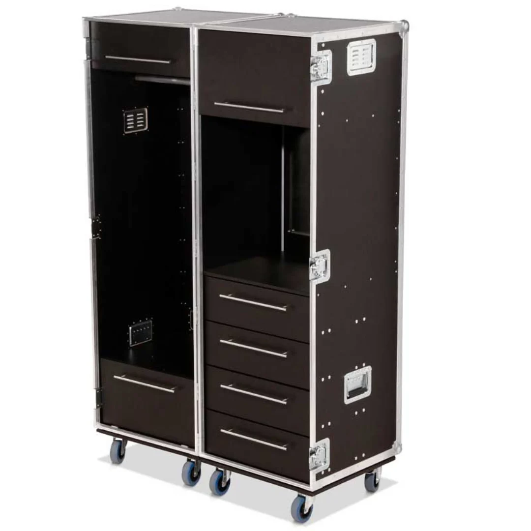 Individuelles Garderoben-Flightcase von L.T. Cases für Touring, Theater, Events und mobile Produktionen