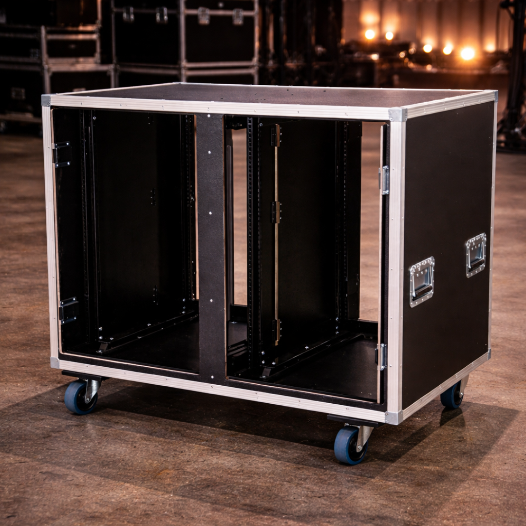 Maßgeschneidertes Rack Case von L.T. Cases für Audio-Technik, Touring und Bühnen-Equipment