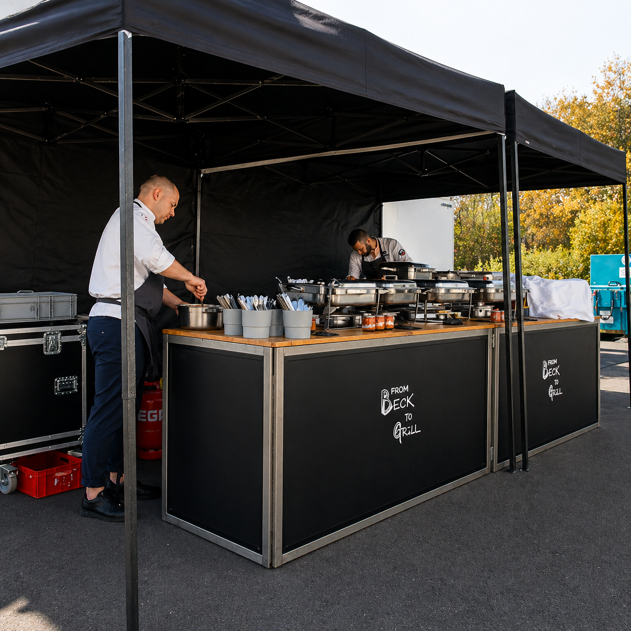Maßgeschneidertes Catering-Case von L.T. Cases für mobile Gastronomie, Events und Messeanwendungen