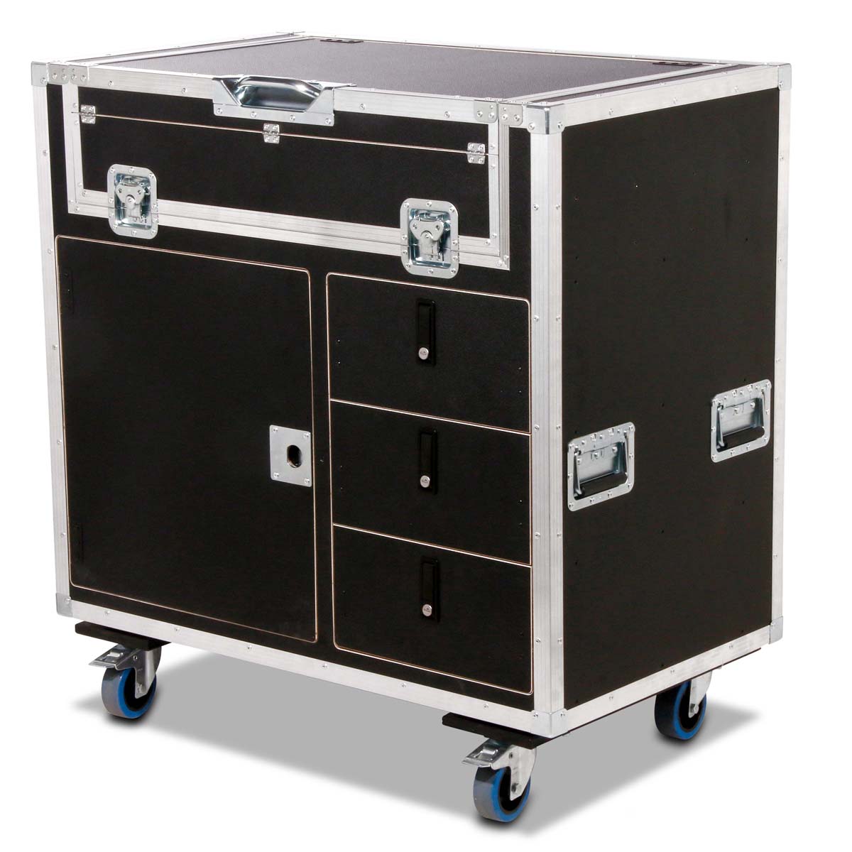 Workstation Sliding Shockmount Case 12HE + 3 Schubladen