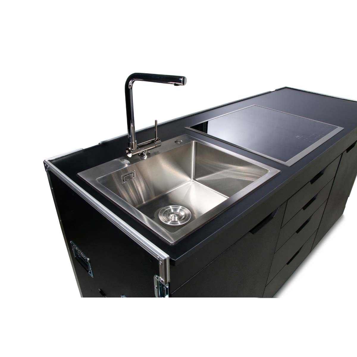 Catering Kitchen Case mit Kochfeld + Spülbecken – Bild 7