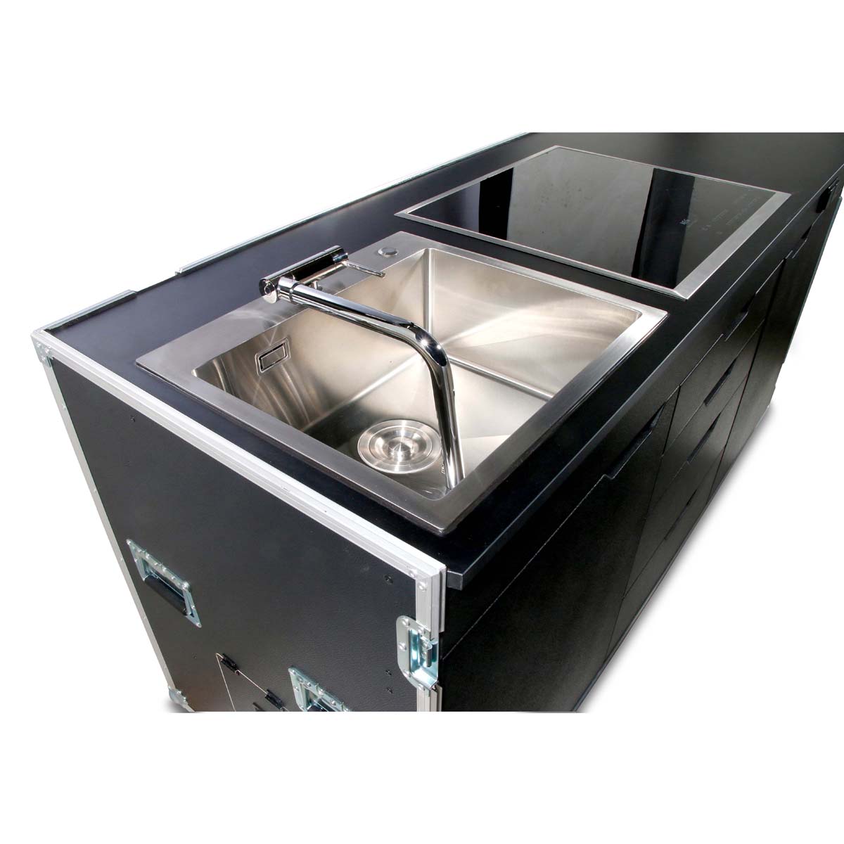 Catering Kitchen Case mit Kochfeld + Spülbecken – Bild 5
