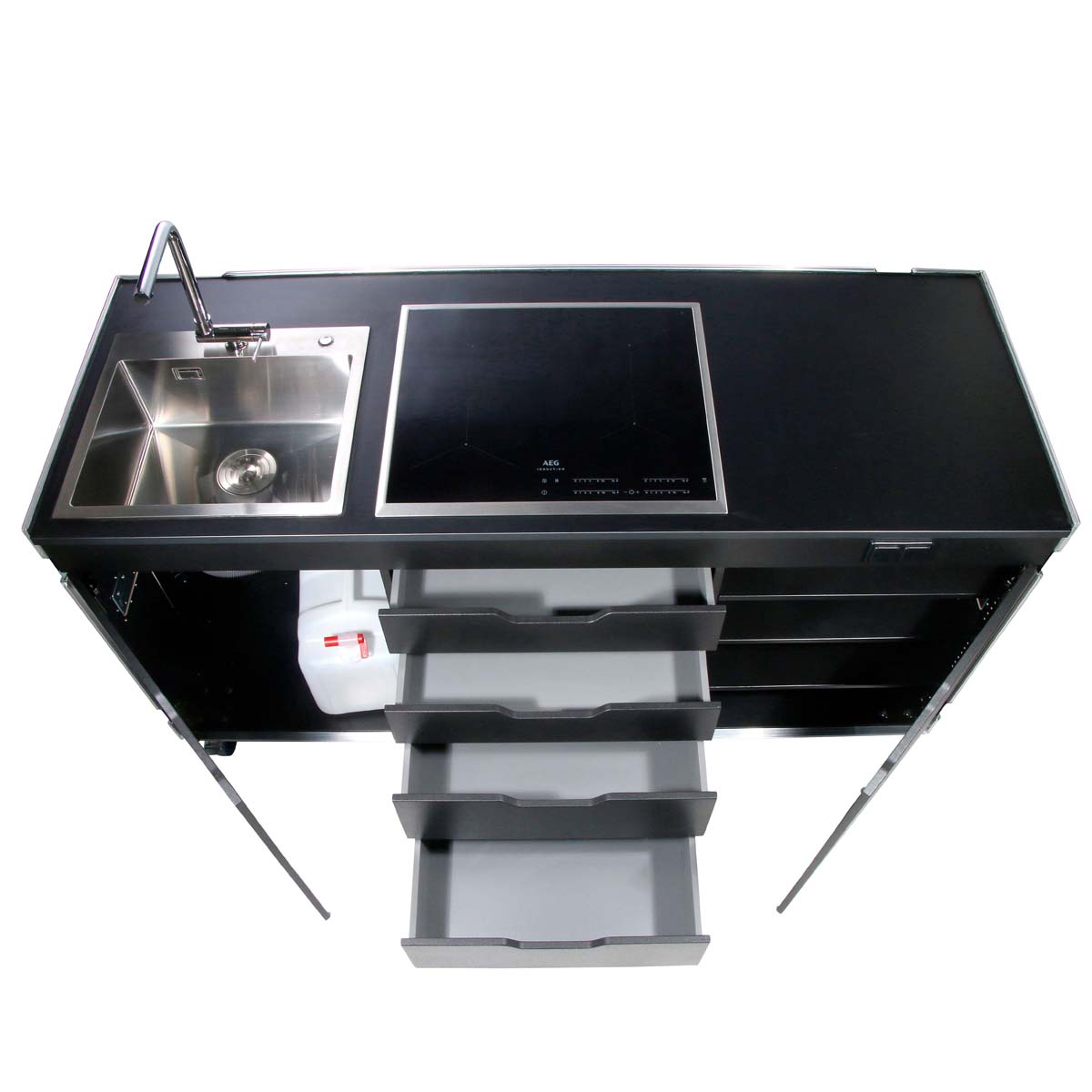 Catering Kitchen Case mit Kochfeld + Spülbecken – Bild 4