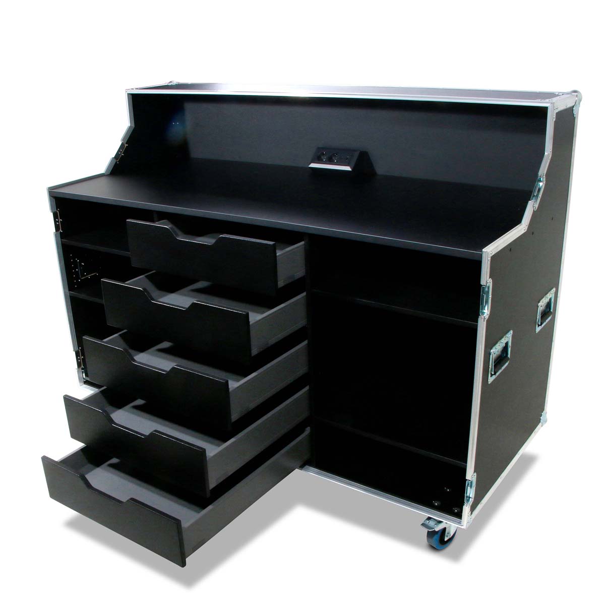 Office-Case 1600x800x1200 mit 5 Schubladen + Auszug